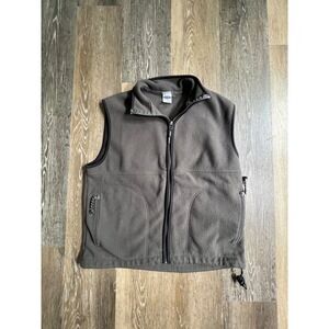 Old Navy Fleece Vest Mens Medium Gray Full Zip Mock Neck Sleeveless Jacket